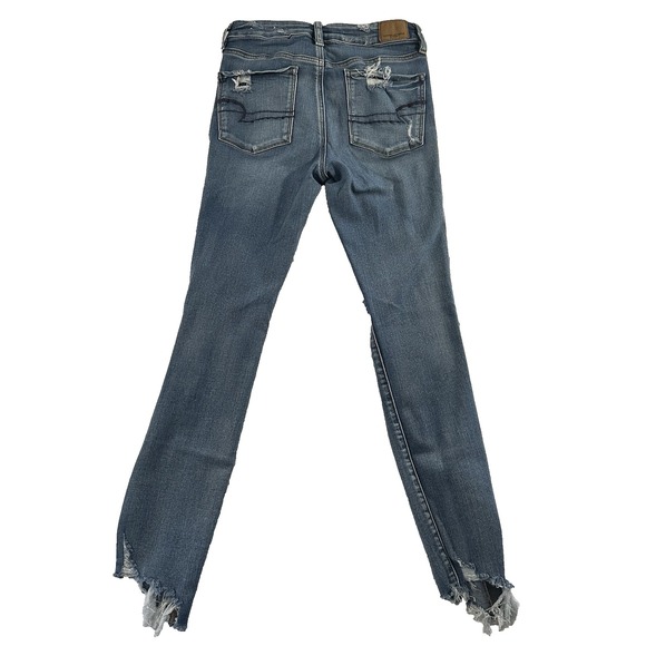 American Eagle Women Size 6 Distressed Next Level Stretch Highest Rise Jegging - Picture 2 of 12